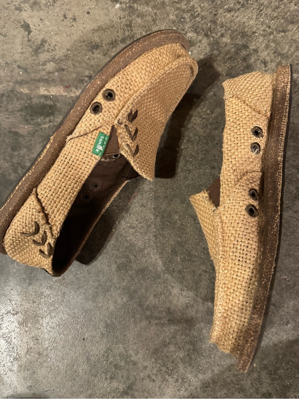 Sanuk Women’s Casual Slip-On Woven Brown Shoes